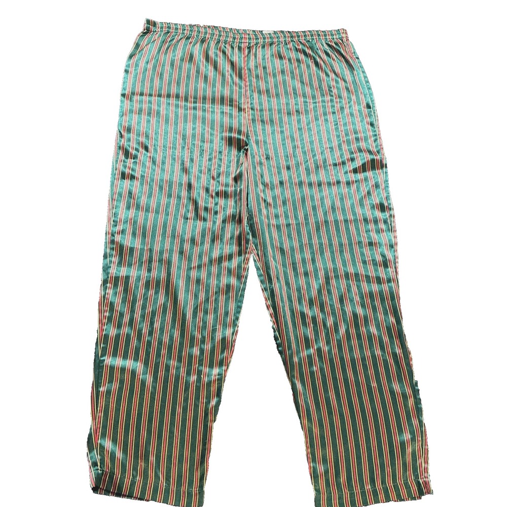 VTG Victoria secret satin pants womens small green sleepwear pajamas lounge 90S